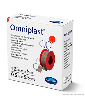 Omniplast Fixierpflaster 5 m x 1,25 cm, mit Sprengring, Hartmann, medishop.de