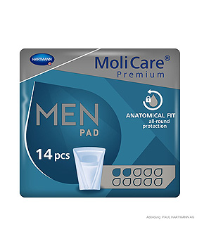 MoliCare Premium MEN PAD 2 Tropfen Inkontinenzeinlagen (14 Stck.), Hartmann, medishop.de