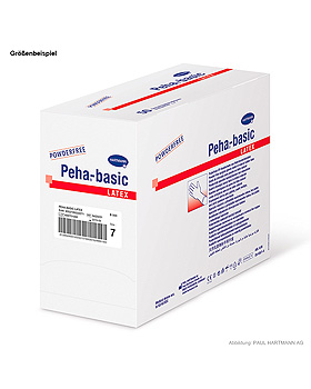 Peha-basic Latex OP-Handschuhe puderfrei, steril, Gr. 6,5 (50 Paar), Hartmann, medishop.de