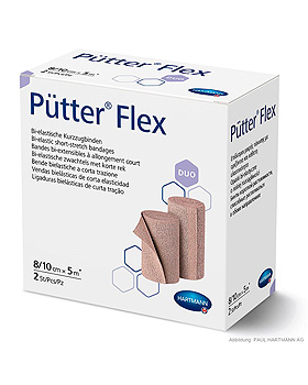 PtterFlex Duo Kurzzugbinden 5 m x 8 cm / 5 m x 10 cm (2 Stck.), Hartmann, medishop.de