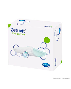 Zetuvit Plus Silicone Saugkompressen steril 8 x 8 cm (10 Stck.), Hartmann, medishop.de
