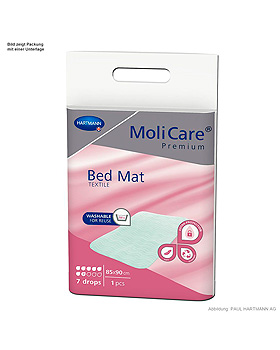 MoliCare Premium Bed Mat Textile (10) 7 Tropfen Bettschutzeinlagen 85 x 90 cm, Hartmann, medishop.de