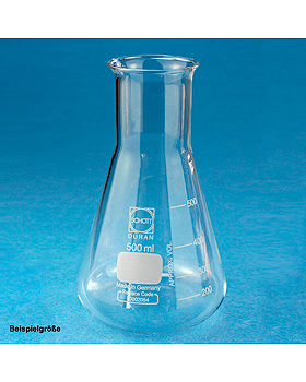 Erlenmeyerkolben DURAN, Weithals, 500 ml, mit Teilung, Karl Hecht, medishop.de
