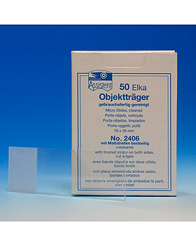 Objekttr�ger 76 x 26 mm halbwei� mit beidseitigem Mattrand (50 Stck.), Karl Hecht, medishop.de