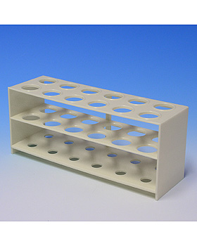 Reagenzglasgestell aus Polystyrol fr 12 Glser bis 20 mm , ohne Stbe, Karl Hecht, medishop.de