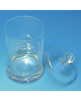 Glaszylinder mit berfallglasdeckel mit Knopf ca. 10 x 10 cm , Karl Hecht, medishop.de