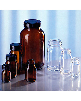 Weithalsglas 1000 ml, GL 68, Klarglas mit Gewinde und Schraubverschluss, Karl Hecht, medishop.de