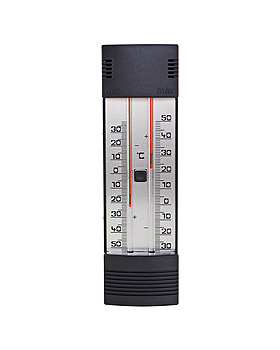 Maxima-Minima-Thermometer mit Drucktasten-Magnet, ohne Dach, Karl Hecht, medishop.de