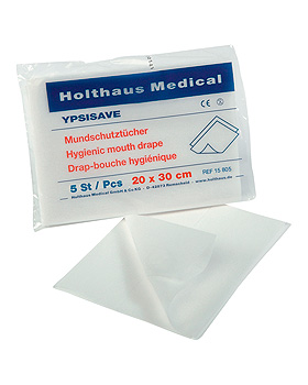 YPSISAVE Mundschutztcher 20 x 30 cm (5 Vliesstofftcher), Holthaus Medical, medishop.de