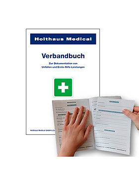 Verbandbuch DIN A5 nach DGUV wei (50 Bl.), Holthaus Medical, medishop.de