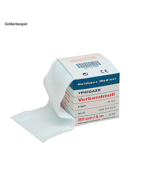 YPSIGAZE Verbandmull gerollt 8-fach, 10 m x 80 cm, Holthaus Medical, medishop.de