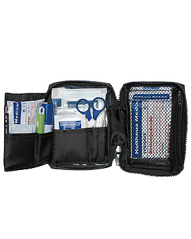 TRAVEL Erste-Hilfe-Verbandtasche blau/rot, 17 x 12 x 6 cm, Holthaus Medical, medishop.de