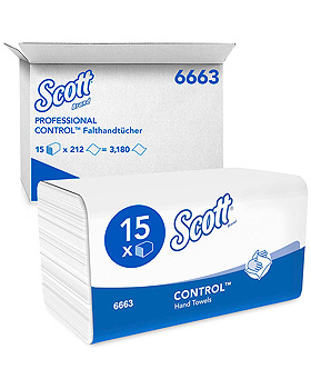 SCOTT Control Falthandtcher 1-lagig, wei, 20 x 31,5 cm (15 x 224 Bl.), Kimberly-Clark, medishop.de