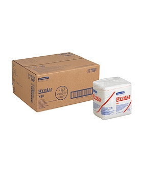 WYPALL X80 Wischtücher, geprägt, 1-lagig, weiß, 30,5x31,8 cm (4 x 50 Bl.), Kimberly-Clark, medishop.de