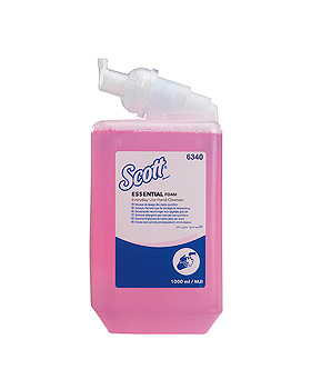 SCOTT ESSENTIAL luxuriöse Schaumseife, normal, rosa, parfümiert (6 x 1 Ltr.), Kimberly-Clark, medishop.de