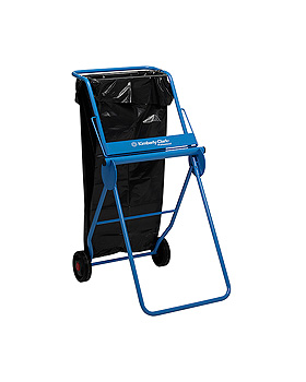 Fahrbarer Bodenstnder fr Grorollen, aus Metall, blau, mit Abfallsammler, Kimberly-Clark, medishop.de