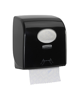 AQUARIUS Slimroll Rollenhandtuchspender Kunststoff, schwarz 32,4 x 29,7 x 19,2cm, Kimberly-Clark, medishop.de
