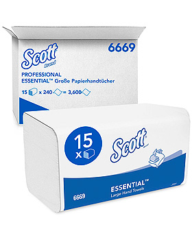 SCOTT ESSENTIAL Groe Falthandtcher, 1-lagig wei 31,5 x 20 cm (15 x 240 Bl.), Kimberly-Clark, medishop.de