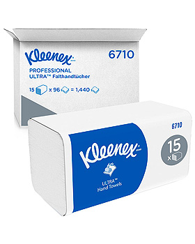 KLEENEX Ultra Falthandtcher medium, 3-lagig, wei, 31,8x21,5cm (15 x 96 Bl.), Kimberly-Clark, medishop.de