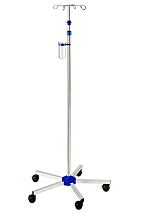 Edelstahl Infusionsstnder mit Beschwerung, Doppellaufrollen  50 mm, Provita, medishop.de