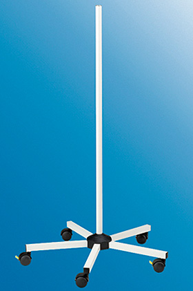 Standrohr auf Rollfu, Stahl, wei beschichtet, 25 x 1000 mm, Provita, medishop.de