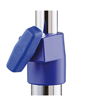 ISS Kunststoffbuchse ultramarineblau RAL5002 montiert mit T-Griff M6 Niro, Provita, medishop.de