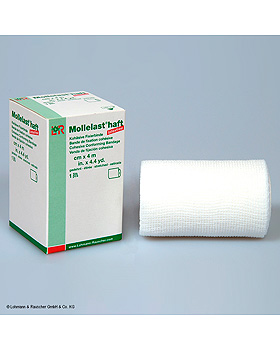 Mollelast haft latexfrei Fixierbinde weiß, 4 m x 4 cm, Lohmann und Rauscher, medishop.de
