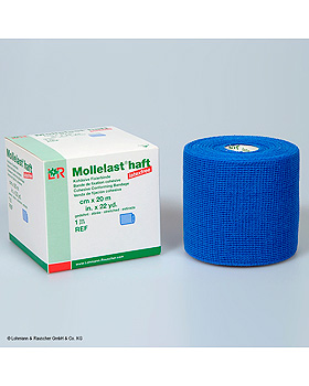 Mollelast haft color latexfrei Fixierbinde blau, 20 m x 6 cm, Lohmann und Rauscher, medishop.de