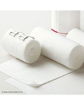 Lenkideal Idealbinde wei, 5 m x 8 cm, mit Verbandklammern, Lohmann und Rauscher, medishop.de