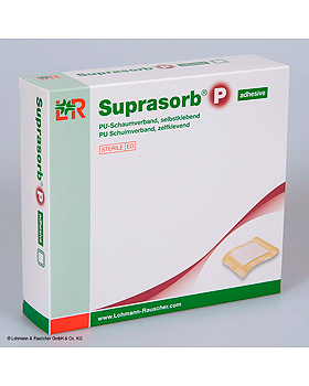 Suprasorb P PU-Schaumverbnde, steril, selbstklebend, 7,5 x 7,5 cm (10 Stck.), Lohmann und Rauscher, medishop.de