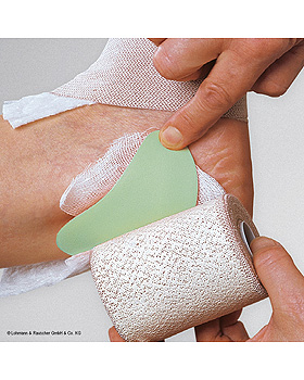 Komprex-Schaumgummi-Binde weiß, Stärke 0,5 cm, 1 m x 8 cm, Lohmann und Rauscher, medishop.de