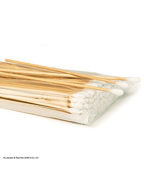 Raucotupf Stieltupfer 15 cm mit Holzstiel, kleiner Wattekopf (100 Stck.), Lohmann und Rauscher, medishop.de