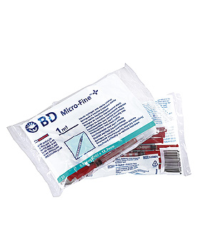 BD Micro-Fine+ Insulinspritze 1 ml, U-40, mit Kanle 0,33 x 12,7 mm, 100 Stck, Becton Dickinson, medishop.de