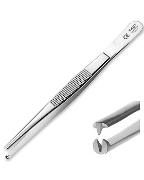 chir. Pinzette megro 1 x 2 Zhne, 16 cm, ratiomed, medishop.de