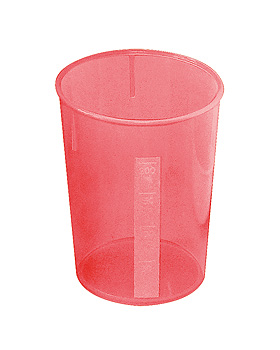 Schnabelbecher Unterteil rot transluzent, 10 Stck, Walch, medishop.de