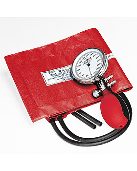 Prakticus II Blutdruckmessgert  68 mm 2-Schlauch, rot, kpl. im Etui, Friedrich Bosch, medishop.de