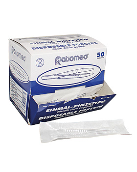 Einmal-Pinzetten ratiomed steril glasklar, ca.12 cm (50 Stck.), ratiomed, medishop.de