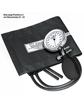 Prakticus II Blutdruckmessgerät Ø 68 mm 2-Schlauch, schwarz, m. Kindermanschette, Friedrich Bosch, medishop.de