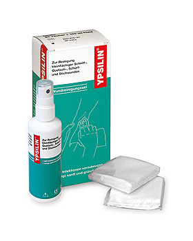 YPSILIN Wundreinigungsset gro mit 100 ml Fluid + 20 Tchern, Holthaus Medical, medishop.de