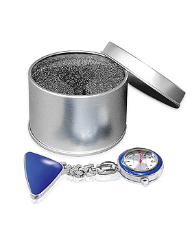 Kitteluhr ratiomed blau/silber in Metalldose, ratiomed, medishop.de