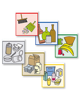 Aufkleber-Set zur Mlltrennung, Haeberle, medishop.de