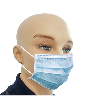 Einmal-Mundschutz blau, mit runden, latexfreien Ohrschlaufen (50 Stck.), ratiomed, medishop.de