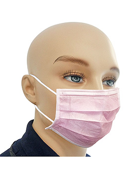 Einmal-Mundschutz pink, mit runden, latexfreien Ohrschlaufen (50 Stck.), ratiomed, medishop.de