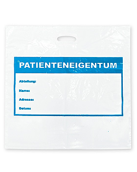 Tragetaschen Patienteneigentum weiß, 60 x 60 x 10,5 cm (250 Stck.), ratiomed, medishop.de