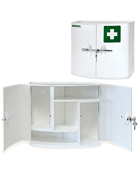 Verbandschrank Kunststoff 2-trig, 38,5 x 18 x 32,5 cm, wei, leer, ratiomed, medishop.de