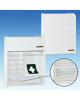 Verbandschrank Kunststoff mit Jalousie, 42 x 10 x 48 cm, wei, leer, ratiomed, medishop.de