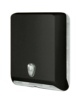 Falthandtuchspender Kunststoff schwarz, H 40 x B 29 x T 13 cm, ratiomed, medishop.de