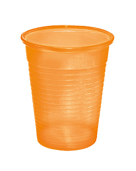 Mundspl- / Laborbecher 180 ml orange (100 Stck.), ratiomed, medishop.de