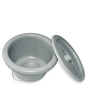 Toiletteneimer kpl. mit Deckel und Bgel grau, stabile Form, ratiomed, medishop.de