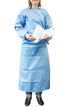 Einmal-OP-Kittel blau Gr. L, steril, inkl. 2 Handtcher, ratiomed, medishop.de